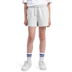 Girls' Grade School - New Balance French Terry Small Logo Shorts - Gray/White