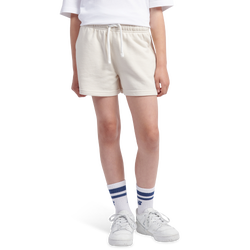 Girls' Grade School - New Balance French Terry Small Logo Shorts - Tan/White