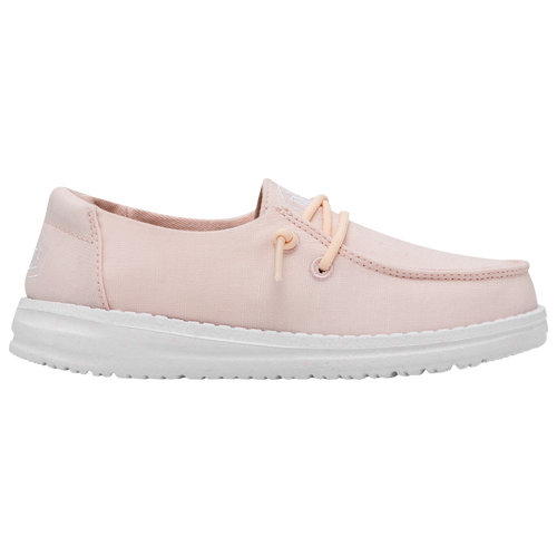 

HEYDUDE Girls HEYDUDE Wendy Slub Canvas - Girls' Grade School Shoes White/Pink Size 05.0