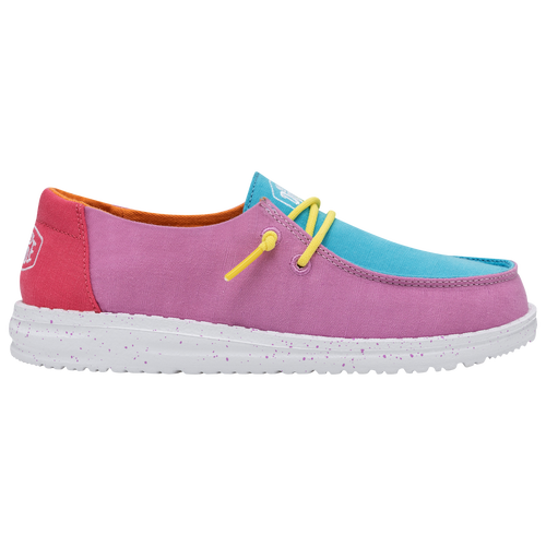 

Girls HEYDUDE HEYDUDE Wendy Slub Canvas - Girls' Grade School Shoe Purple/Pink/Blue Size 05.0