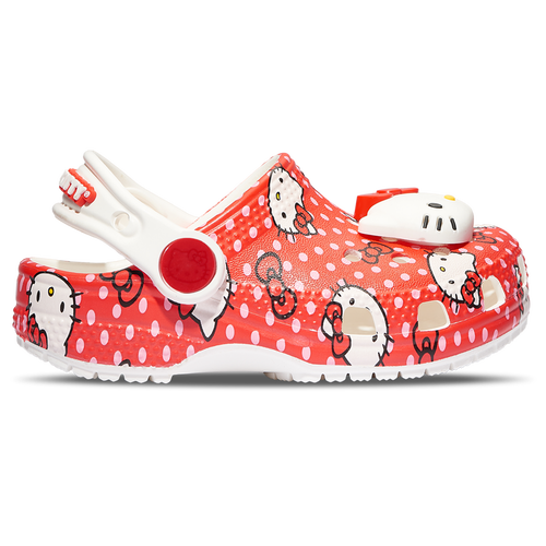

Girls Crocs Crocs Classic Clogs Hello Kitty - Girls' Toddler Shoe Red/White Size 04.0