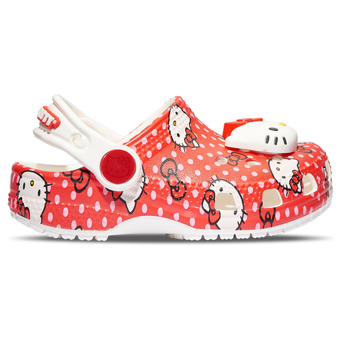 

Girls Crocs Crocs Classic Clogs Hello Kitty - Girls' Toddler Shoe Red/White Size 10.0