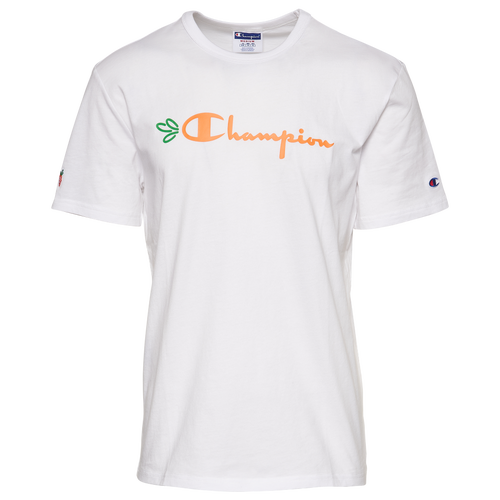 

Champion Mens Champion Classic Lightweight T-Shirt - Mens White/Orange Size M