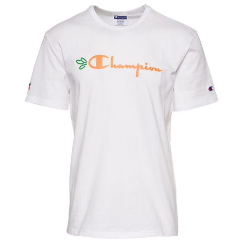 

Champion Mens Champion Classic Lightweight T-Shirt - Mens White/Orange Size XL