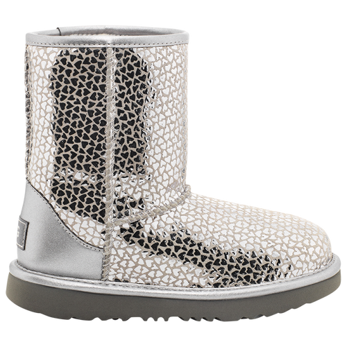 Ugg Kids' Girls  Classic Ii Gel Hearts In Silver/silver