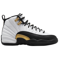 Boys' Grade School - Jordan Retro 12 - White/Black/Metallic Gold
