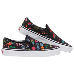 Boys' Grade School - Vans Classic Slip On - Black/White/Multi