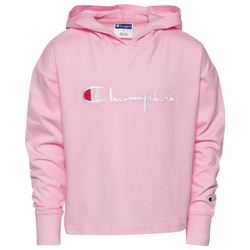 Girls' Grade School - Champion Heritage Pullover Hoodie - Pink/Pink