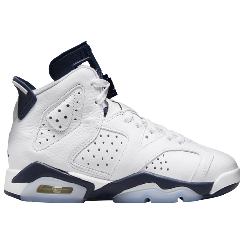 

Jordan Boys Jordan Retro 6 - Boys' Grade School Basketball Shoes White/Midnight Navy Size 4.5