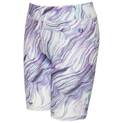 Girls' Grade School - Champion Marble Bike Short - Purple/Pink