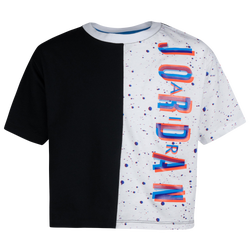 Girls' Grade School - Jordan Space Glitch Split T-Shirt - Black/White