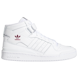 Women's - adidas Originals Forum Mid Casual Baksetball Sneakers - White/Pink