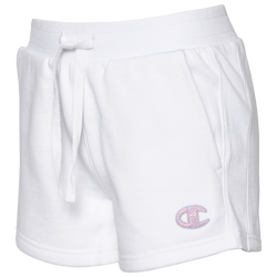 Girls' Grade School - Champion Tonal Embroidered Fleece Short - White/White
