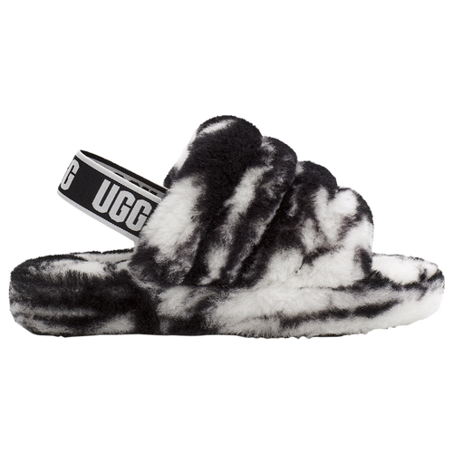 

UGG Girls UGG Fluff Yeah Marble - Girls' Grade School Shoes Black/White Size 5.0