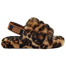 Girls' Grade School - UGG Fluff Yeah Slides - Black/Brown