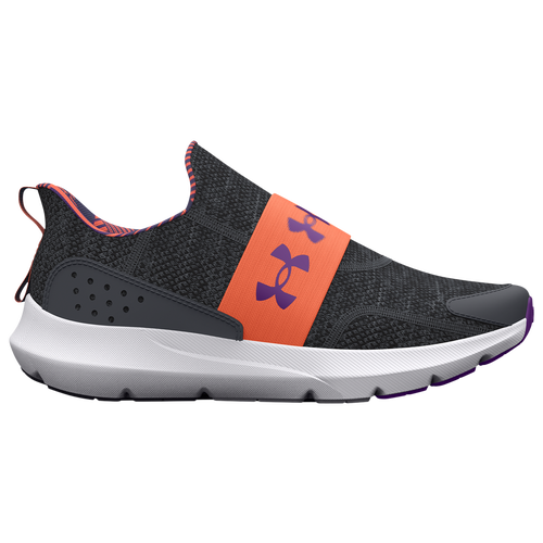 

Boys Under Armour Under Armour Surge 3 Slip - Boys' Grade School Running Shoe Pitch Gray/Orange Blast/Galaxy Purple Size 04.0