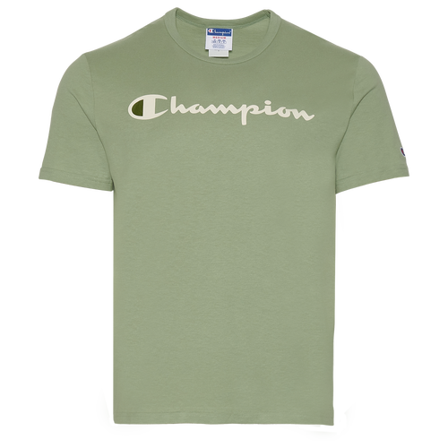 

Champion Mens Champion Script 22 Short Sleeve T-Shirt - Mens Olive/White Size L