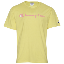 Men's - Champion Script 22 Short Sleeve T-Shirt - Yellow/Pink