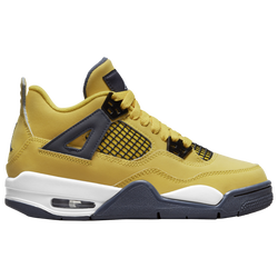 Girls' Grade School - Jordan Retro 4 - Tour Yellow/Dark Blue Grey/White