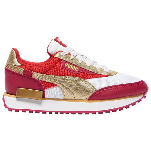 

PUMA Girls PUMA Future Rider - Girls' Grade School Running Shoes Red/White/Gold Size 5.5