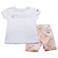 Boys' Toddler - Champion Marble Script Short Set - White/Tan