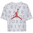 Jordan AJ5 All Over Print T-Shirt - Girls' Grade School White/Red