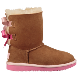 Girls' Grade School - UGG Bailey Bow II - Chestnut/Pink Azalea