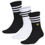 adidas OG 3 Stripe Gilver 3 Pack Crew Socks - Men's Black/White/Gold