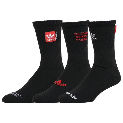 

adidas Originals Mens adidas Originals Passport 3pack Crew Socks - Mens Red/White/Black Size One Size