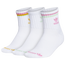 adidas OG 3 pack Quarter Socks - Women's White/Pink/Green
