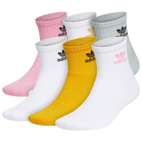 

adidas Mens adidas OG 6 pair Quarter Socks - Mens Almost Blue/White/Pink Size L