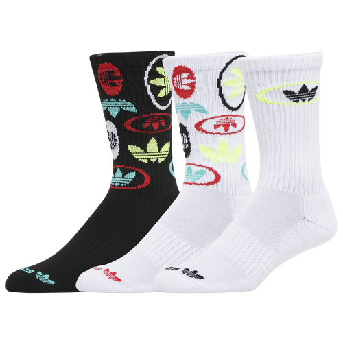 

adidas Originals Mens adidas Originals Play Hard 3-Pack Crew - Mens Black/Red Size L
