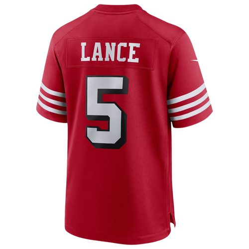 

Nike Mens Trey Lance Nike 49ers Game Day Jersey - Mens Red/Red Size M