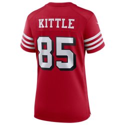 Women's - Nike 49ers 75th Anniversary Game Jersey - Scarlet/Scarlet