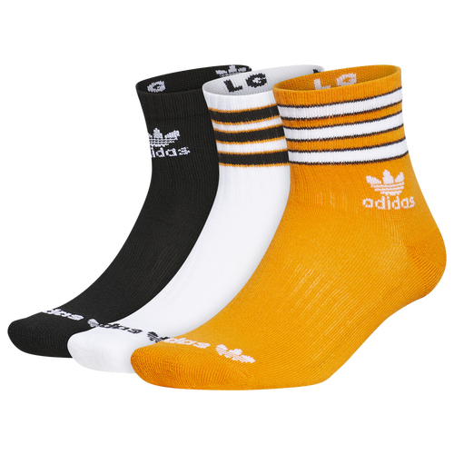 ADULT - adidas Originals OG 3 Stripe Life 3 PR Quarter Socks - Orange/White Black