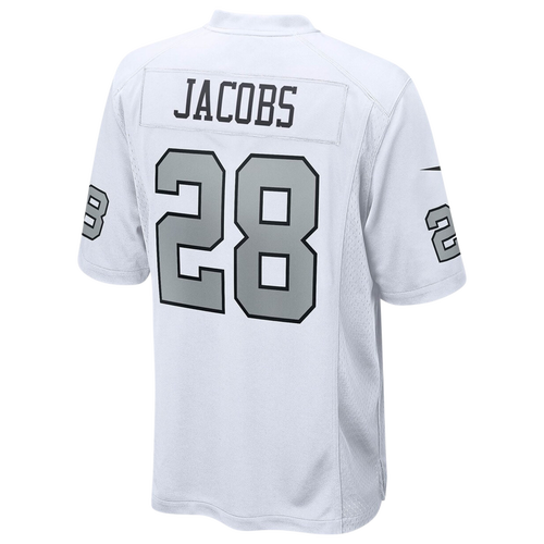 

Nike Mens Josh Jacobs Nike Raiders Game Day Jersey - Mens White/White Size M