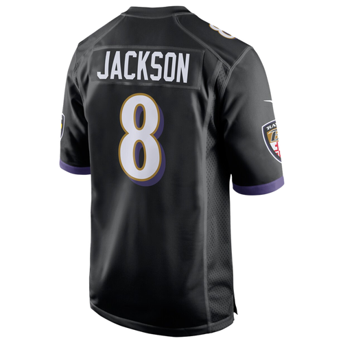 

Nike Mens Lamar Jackson Nike Ravens Game Day Jersey - Mens Black/Black Size S