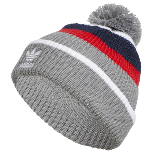 

adidas Originals Mens adidas Originals OG Cosmic Pom Beanie - Mens Gray/Red Size One Size