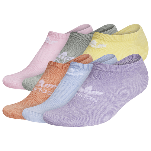 Shop Adidas Originals Womens  Superlite 6 Pack No Show Socks In Magic Lilac/purple Dawn/true Pink