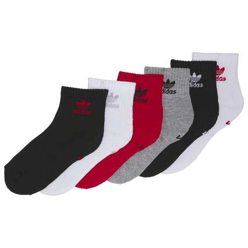 Adidas Originals Kids' Boys  Trefoil Quarter Socks In Black/white/red