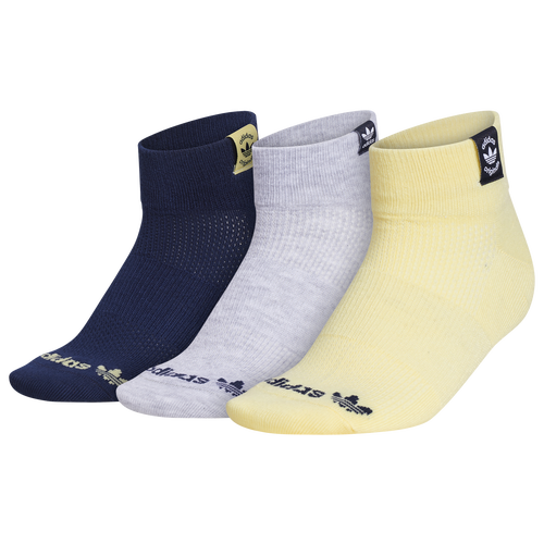 Adidas Originals Womens Adidas Union 3 Pack Low Cut Socks In Almost Yellow/night Indigo/cool Grey
