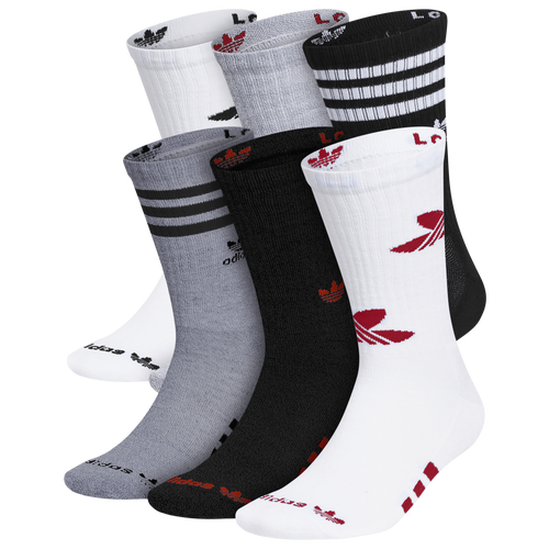 Adidas Originals Mens  Remix 6 Pack Crew Socks In White/black/scarlet