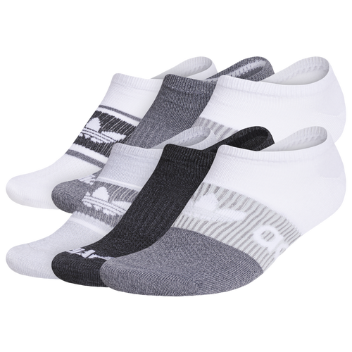 Adidas Originals Mens  Superlite Statement 6 Pack No Show Socks In White/onix Grey/black