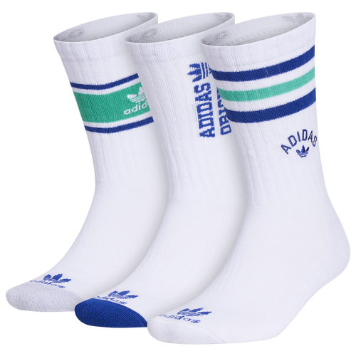 Adidas Originals 3-pack New Prep Crew Socks In White/blue/green