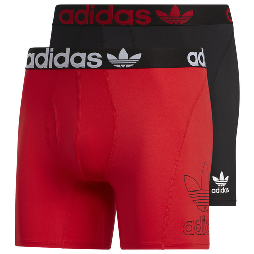 

adidas Originals Mens adidas Originals Trefoil 2 Pack Underwear - Mens Black/Red Size S