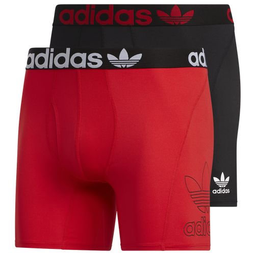 

adidas Originals Mens adidas Originals Trefoil 2 Pack Underwear - Mens Black/Red Size XL