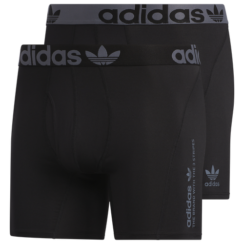 Adidas Originals Mens  Trefoil 2 Pack Underwear In Black/black