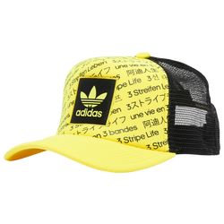 Men's - adidas OG Recoded 3 Stripe Life Trucker Hat - Yellow/Black