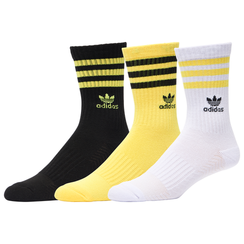 

adidas Originals Boys adidas Originals Originals 3 Pack Crew Socks - Boys' Grade School Yellow/Black/White Size L