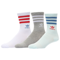 Boys' Grade School - adidas Originals Originals 3 Pack Crew Socks - Blue/Grey/White
